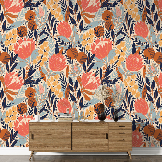 XL Wall Mural - Wallpaper - Floral pattern