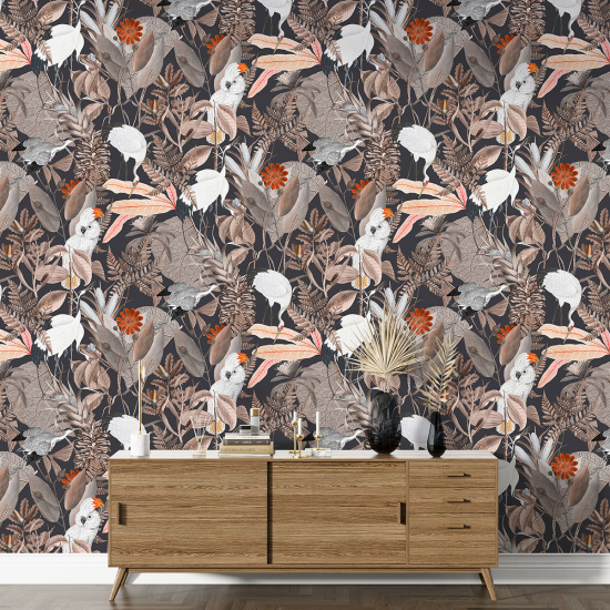 XL Wall Mural - Wallpaper - Flowers Birds