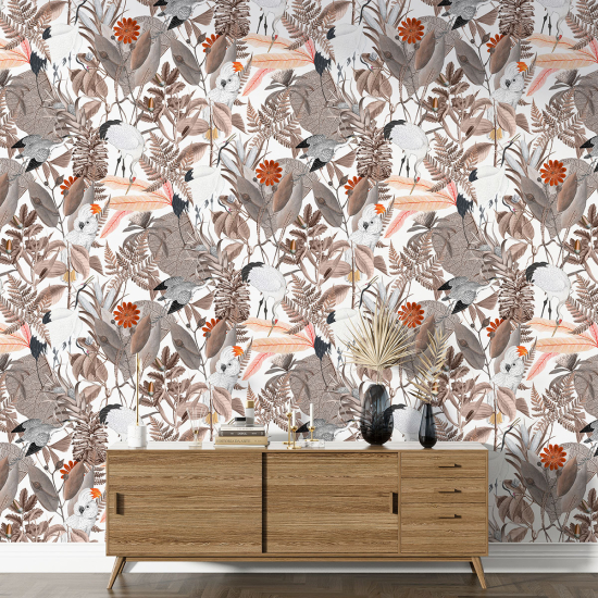 XL Wall Mural - Wallpaper - Flowers Birds