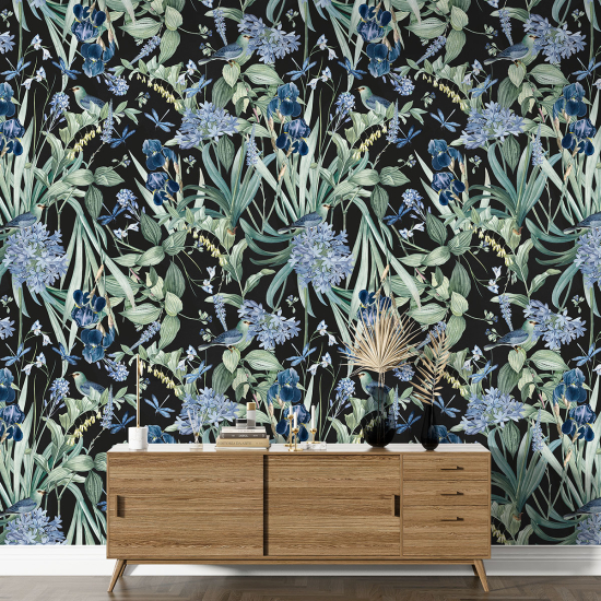 XL Wall Mural - Wallpaper - Flowers Birds