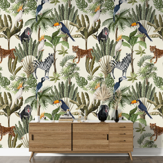 XL Wall Mural - Wallpaper for Kids - Jungle Animals