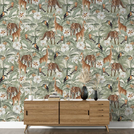 XL Wall Mural - Wallpaper - Jungle Animals