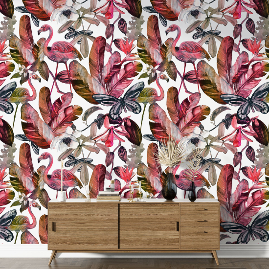 XL Wall Mural - Wallpaper - Pink flamingos