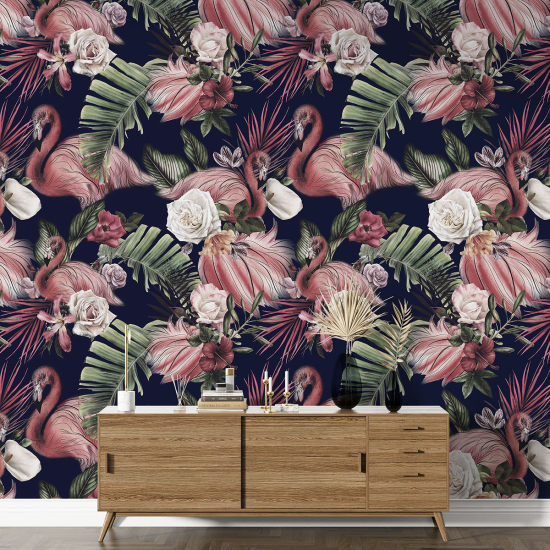 XL Wall Mural - Wallpaper - Pink Flamingos