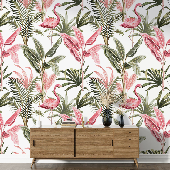 XL Wall Mural - Wallpaper - Pink Flamingos