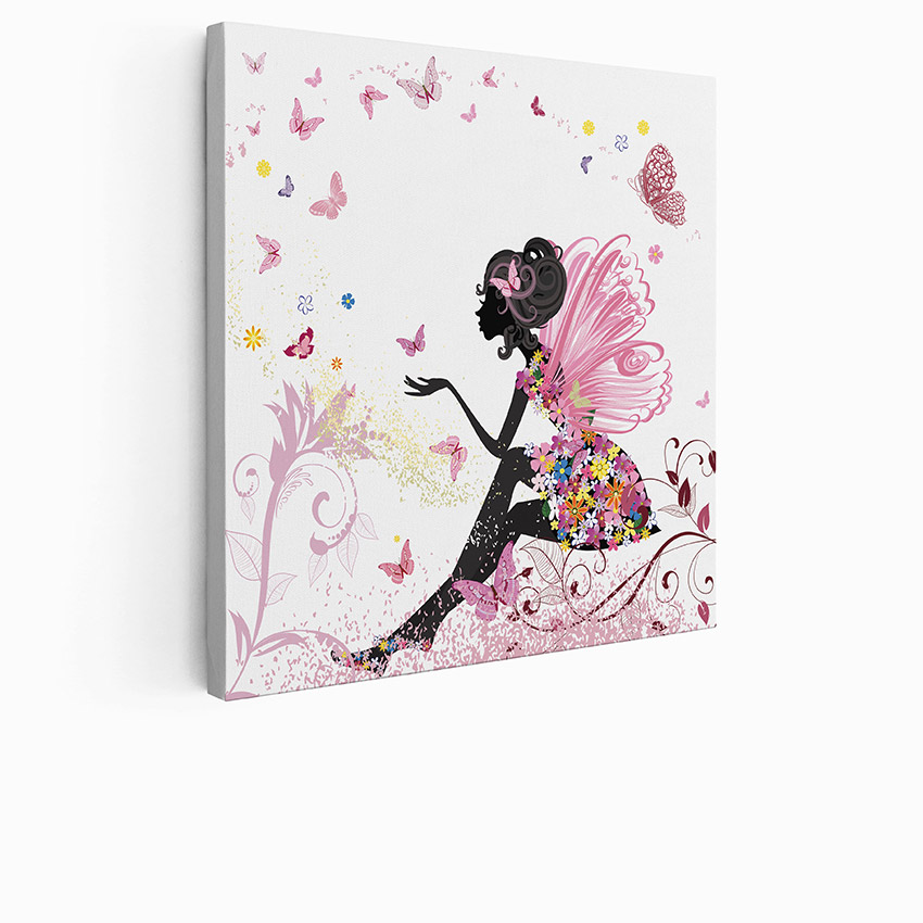 Personalized Set of 3 Children's Canvas Prints - Butterfly fairies